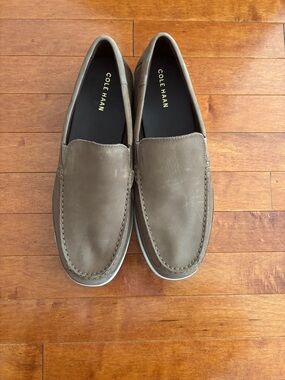 Cole Haan Men's Taupe Slip-On Leather Loafers